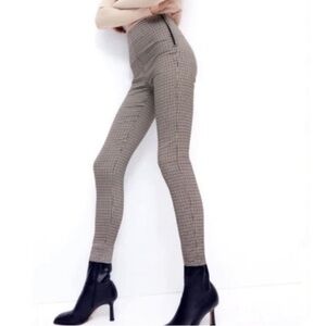 Zara Black & Brown Gingham Leggings